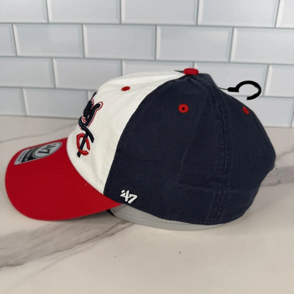 Minnesota Twins Hat Cap Strap Back Mens Adjustable Navy Red 47 Baseball Script